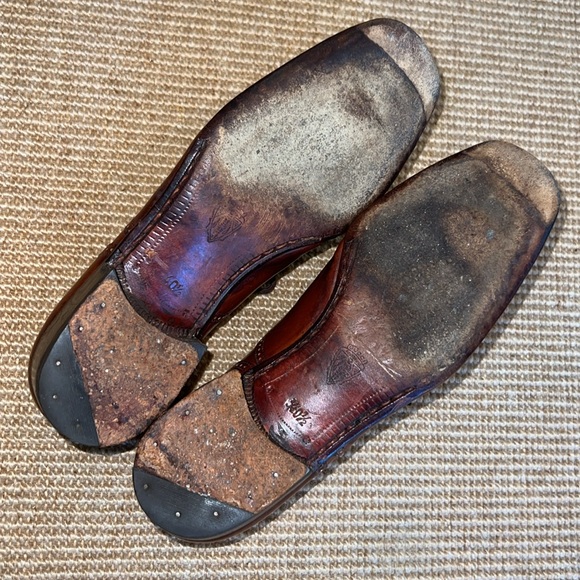 Vintage Men’s Gucci Light Brown Leather Oxford Shoe - Logo on Toe - Picture 7 of 12